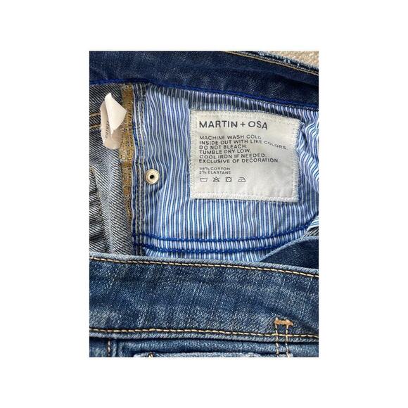 Martin + Osa Womens Blue Denim Bermuda Shorts Distressed Size 29 - Picture 8 of 8